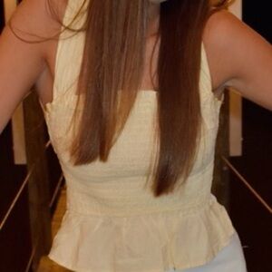 Yellow Top with Tie Bow Back